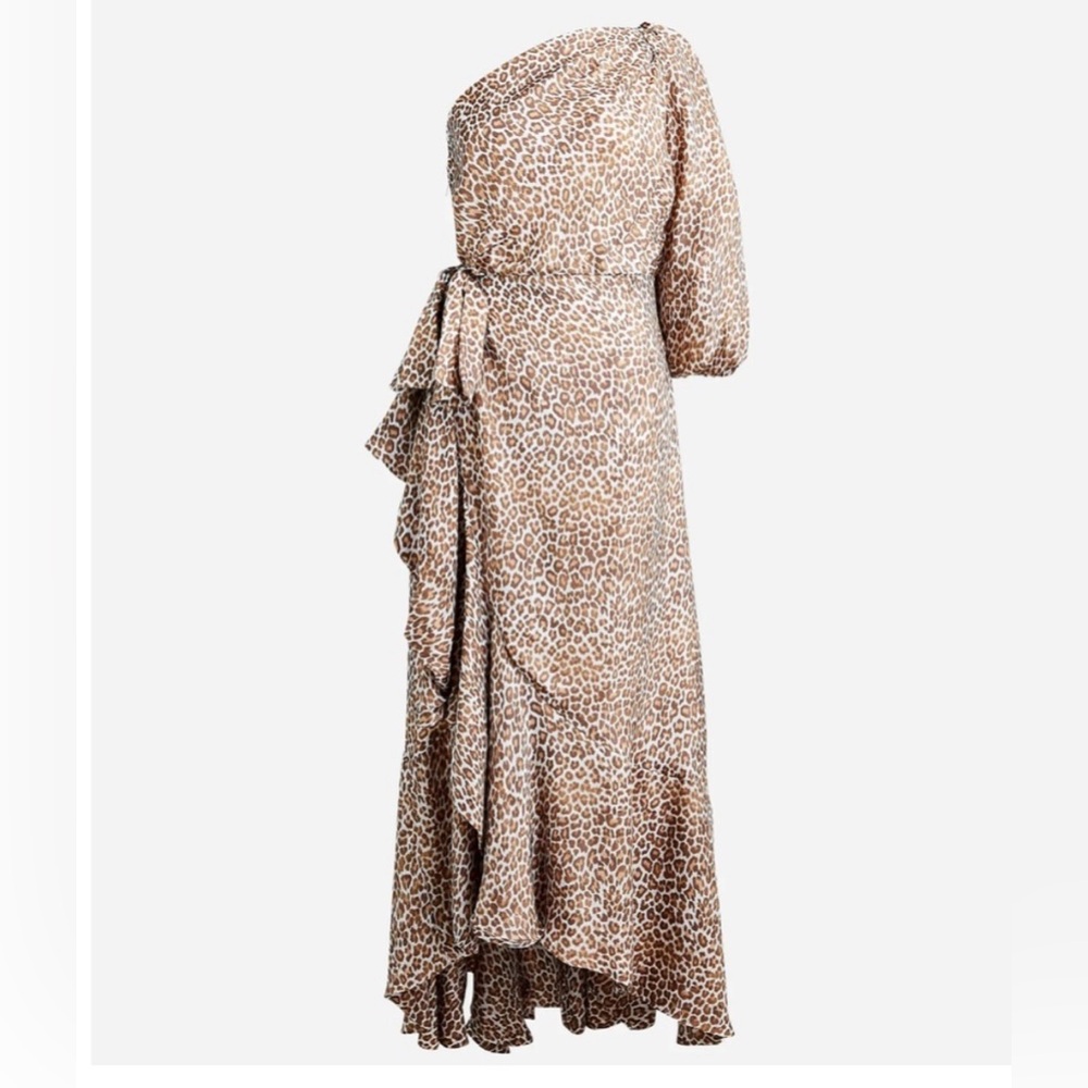 New! J.Crew Collection One-Shoulder Maxi Dress • Size 8 • Leopard Print BK998